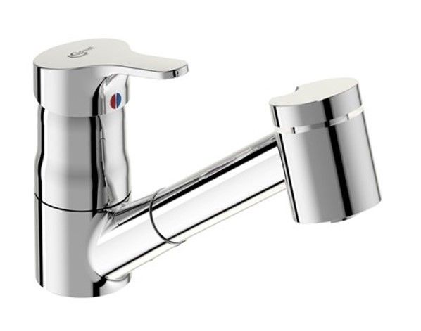 PREMIO bateria zlewozmywakowa zasięg wylewki: 200 mm chrom z wyciąganą wylewką