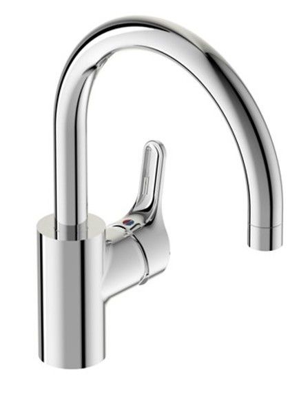 PREMIO bateria zlewozmywakowa zasięg wylewki: 196 mm chrom z półokrągłą wylewką