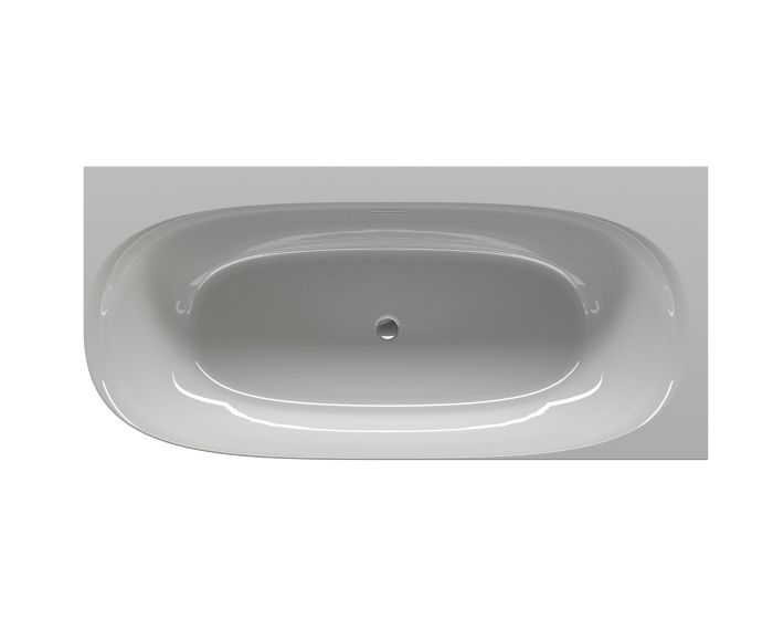 Wanna przyścienna, lewa RIHO VITALLE VitaLux 1700 800 x 580 mm biały połysk z korkiem klik-klak i nakładką na przelew   | B098008005