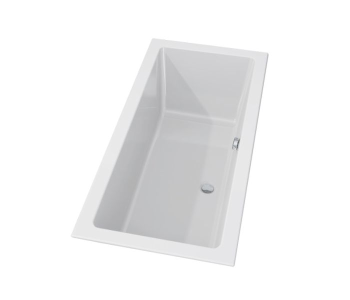 Wanna akrylowa prostokątna do zabudowy z cienkim rantem - 2 cm RIHO Lugo 1700 750 mm biały brak nóg w komplecie, pasujące nogi 207093 | B132001005