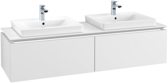 Szafka podumywalkowa do 2 umywalek wisząca 1600 x 380 x 590 mm white matt  2 szuflady VILLEROY & BOCH Legato | B692L0MS