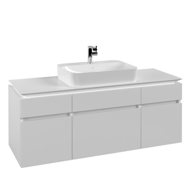Szafka podumywalkowa wisząca 1400 x 500 x 550 mm white matt 5 elementów wysuwanych VILLEROY & BOCH Legato | B76000MS