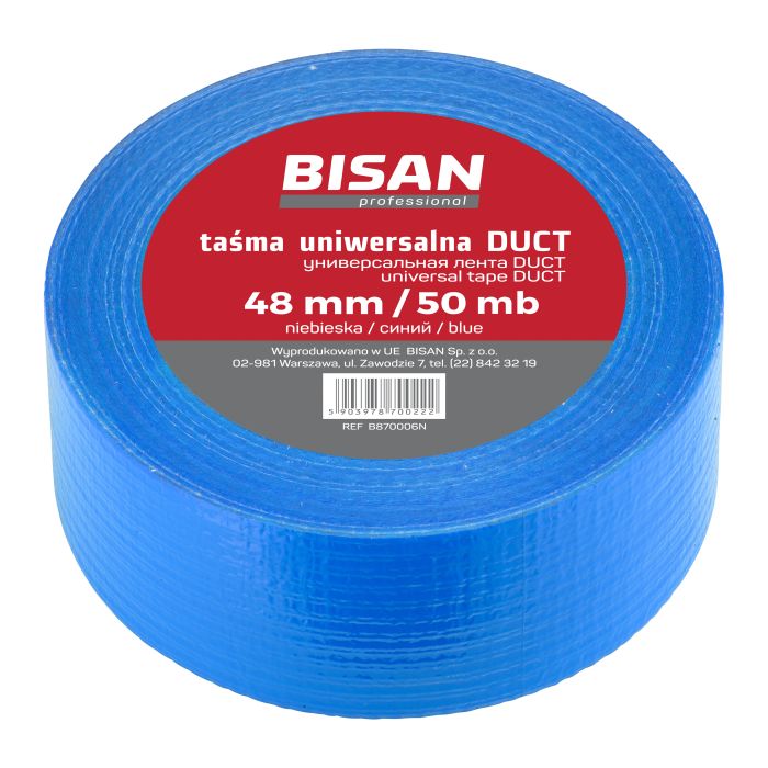 Taśma uniwersalna DUCT 48 mm / 50 mb 10 m niebieska