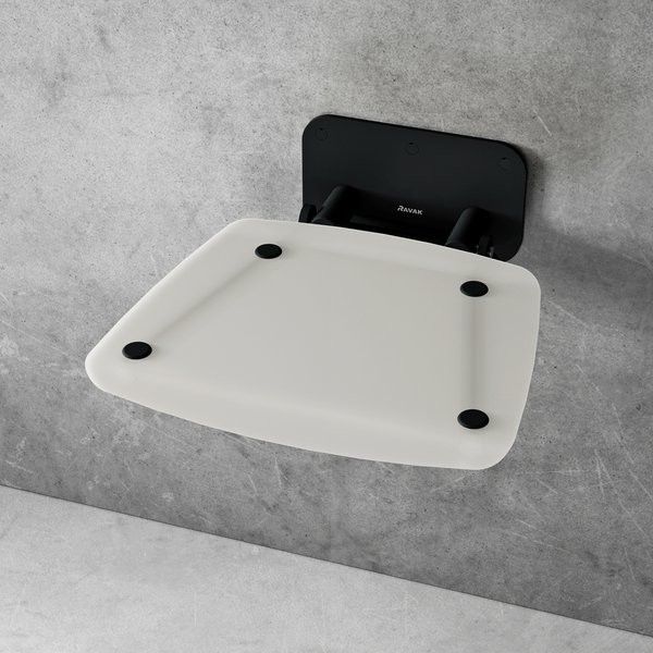 OVO B II Clear siedzisko prysznicowe 390 x 360 mm przezroczysta / czarny