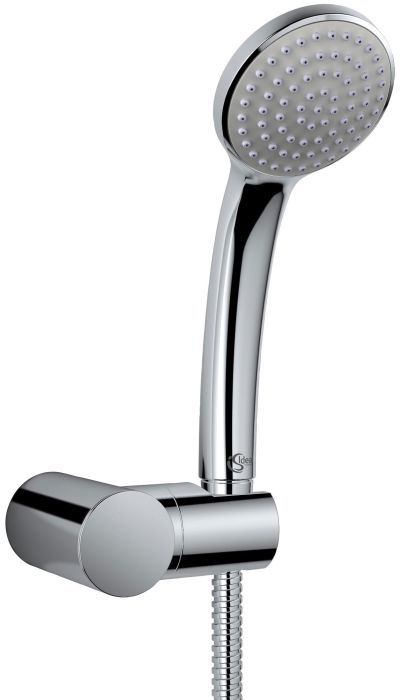 Zestaw natryskowy IDEAL STANDARD Ideal Rain chrom zawiera: jednofunkcyjną słuchawkę prysznicową, uchwyt ścienny, wąż Metalflex 1500 mm  | B9506AA