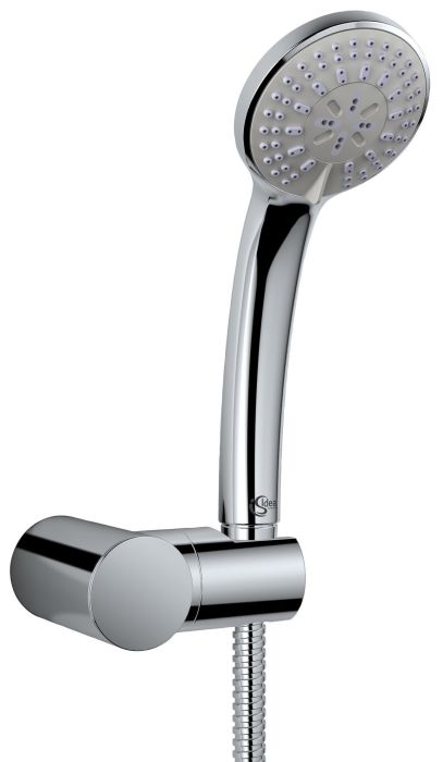 Ideal Rain zestaw natryskowy zawiera: trzyfunkcyjną słuchawkę prysznicową, uchwyt ścienny, wąż Metalflex 1500 mm