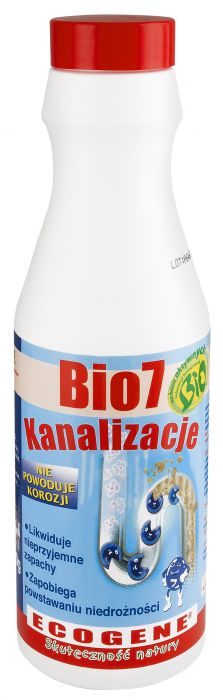 Preparat biologiczny BIO 7 Kanalizacje w proszku do enzymatycznego udrażniania syfonów i likwidacji nieprzyjemnych zapachów 500g