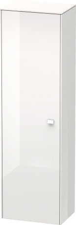 Szafka wysoka 520 x 360 x 1770 mm biała wysoki połysk 1 drzwi, 1 półka drewniana, 3 półki szklane DURAVIT Brioso | BR1331L2222