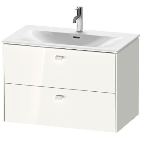 Szafka podumywalkowa do Viu 234483 wisząca 820 x 479 x 555 mm biała wysoki połysk z 2 szufladami, szuflada górna z wycięciem i osłoną na syfon DURAVIT Brioso | BR431202222