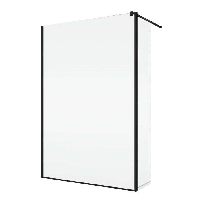Ścianka SANSWISS EASY BTE2 421 x 2000 mm czarny mat szkło hartowane przezroczyste z powłoką AQUAPERLE | BTE204200607
