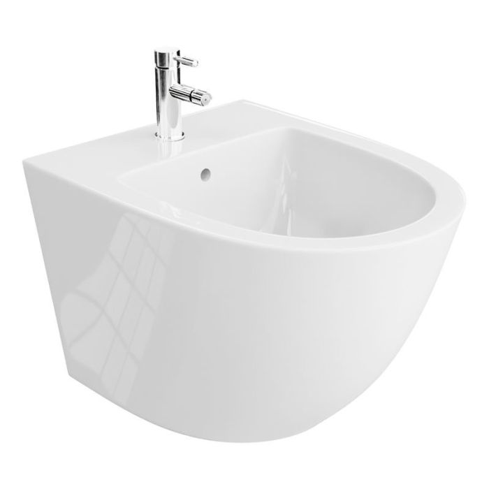 Bidet ceramiczna wiszący DOMINO VITALLE Nerio z deską wolnoopadającą 36.5 x 32.5 x 49 cm  | BIDSANNER26