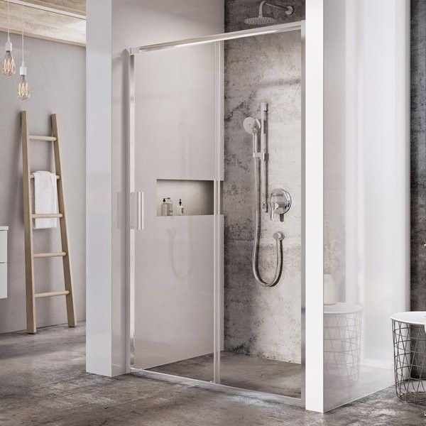 Drzwi przesuwne z polem stałym RAVAK Blix Slim BLSDP2 1200 x 1950 mm bright alu szkło hartowane przezroczyste | X0PMG0C00Z1