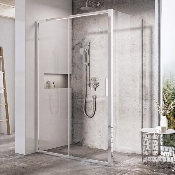 Ścianka RAVAK Blix Slim BLSPS-90 900 x 1950 mm bright alu szkło hartowane transparentne bez powłoki  | X9BM70C00Z1