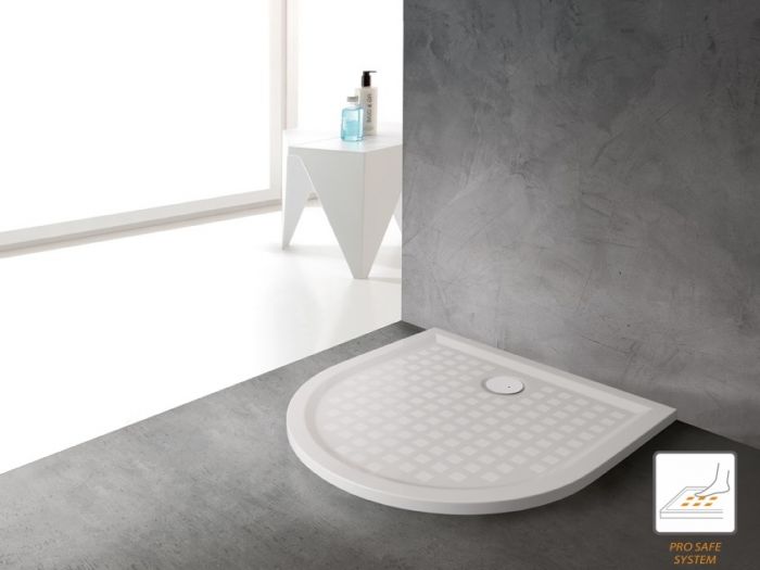 Space Mineral BPP-M/SPACE 100x100x1,5 brodzik mineralny półokrągły przyścienny 1000 x 1000 x 30 mm biały EW