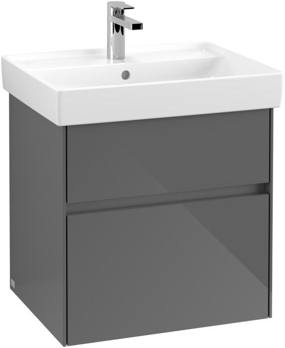 Szafka podumywalkowa wisząca  MDF 554 x 444 x 546 mm glossy grey 2 elementy wysuwane VILLEROY & BOCH Collaro | C00800FP