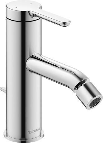 Bateria bidetowa DURAVIT C.1 1-uchwytowa mosiężna chrom ze stałą wylewką  | C12400001010