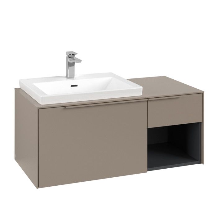 Szafka podumywalkowa podwieszana 1001 x 500 x 423 mm taupe 2 elementy wysuwane VILLEROY & BOCH Subway 3.0 | C572L2VM
