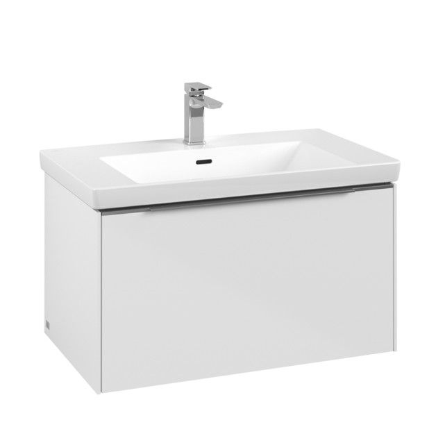 Szafka podumywalkowa podwieszana 772 x 462 x 429 mm brilliant white 1 element wysuwany, 1 x szuflada z powierzchnią antypoślizgową, 2 x schowek na akcesoria mały VILLEROY & BOCH Subway 3.0 | C57300VE