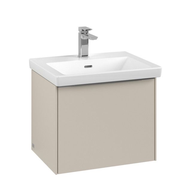 Szafka podumywalkowa podwieszana 523 x 432 x 429 mm cashmere grey 1 x szuflada z powierzchnią antypoślizgową , 1 x schowek na akcesoria (mały) VILLEROY & BOCH Subway 3.0 | C579L0VN