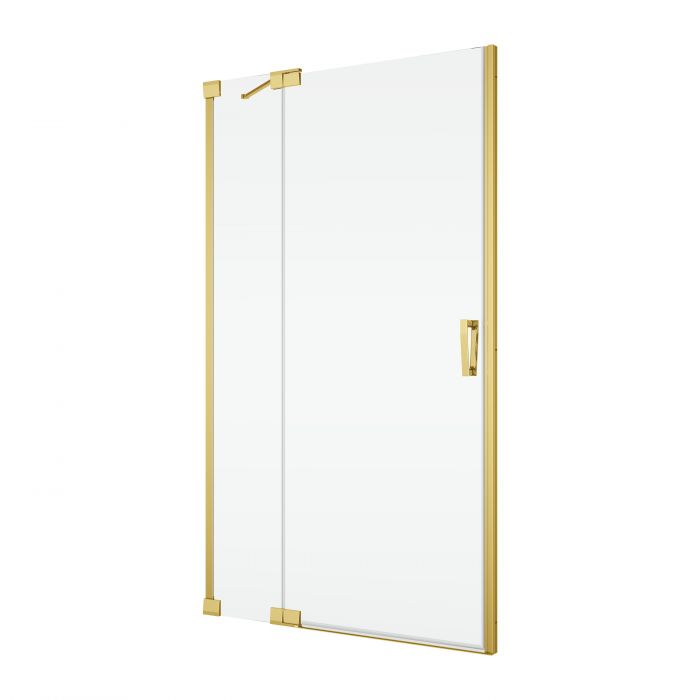 Drzwi wahadłowe jednoczęściowe z elementem stałym w linii SANSWISS CADURA CA13 strona lewa 900 x 2000 mm złote szkło hartowane przezroczyste z powłoką AQUAPERLE | CA13G0901207 #2