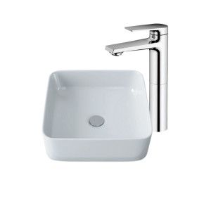 Zestaw umywalka z baterią RAVAK VITALLE | 20743811121000VL+3950302301