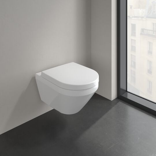 Miska WC bez kołnierza, podwieszany wraz z TwistFlush, Weiss Alpin CeramicPlus VILLEROY & BOCH wirowa 37 cm white alpin | 4694C0R1