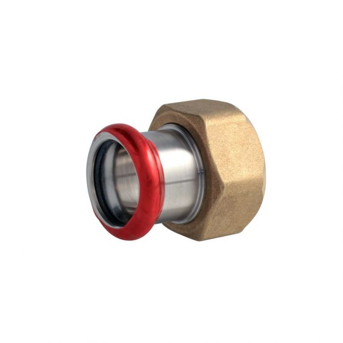 Półśrubunek ze stali węglowej 1.0034 ocynkowany zewnętrznie zacisk typ M z uszczelką płaską 18 mm x 3/4" GW