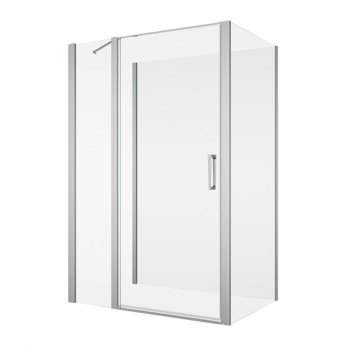 Ścianka boczna 90st. SANSWISS DIVERA D22F1 1000 x 2000 mm srebrna połysk szkło hartowane przezroczyste z powłoką AQUAPERLE  | D22F31005007
