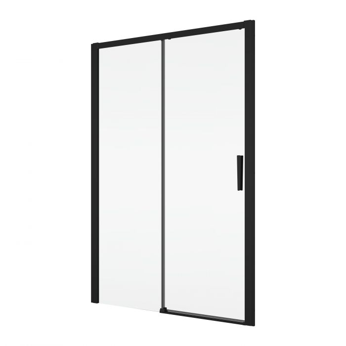 Drzwi rozsuwane dwuczęściowe SANSWISS DIVERA D22S2B 1200 x 2000 mm czarne mat szkło hartowane przezroczyste z powłoką AQUAPERLE | D22S2B1200607 #2