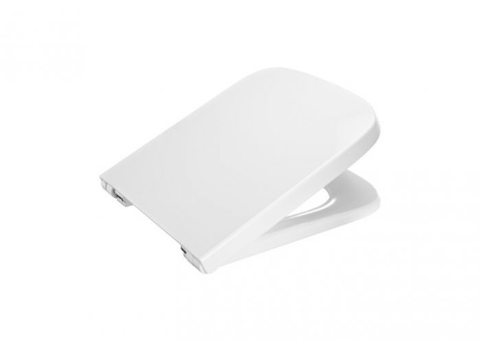 DAMA-N COMPACTO deska WC wolnoopadająca twarda antybakteryjna z zawiasami z chromowanego modziądzu biała