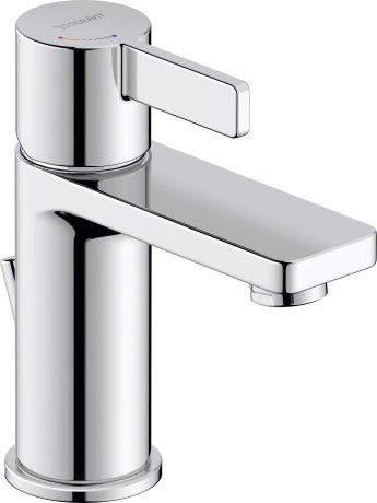 Bateria umywalkowa stojąca DURAVIT D-Neo 1-uchwytowa 1-otworowa DN 15 chrom elastyczny wąż przyłączeniowy 3/8" | DE1011001010