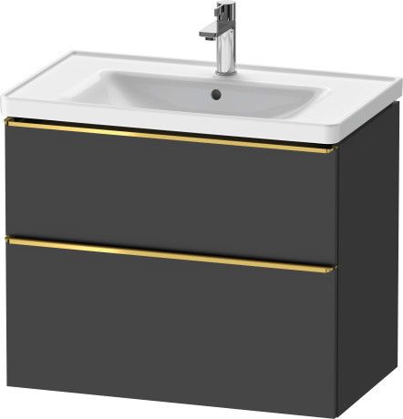 Szafka podumywalkowa do umywalki D-Neo 236780 wisząca 784 x 452 x 625 mm grafit mat 2 szuflady, górna z wycięciem i osłoną na syfon DURAVIT D-Neo | DE4355034490000