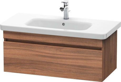 Szafka podumywalkowa do DuraStyle 232010 wisząca trójwarstwowa płyta wiórowa 930 x 448 x 398 mm orzech naturalny posiada 1 szufladę  z wycięciem i osłoną na syfon DURAVIT DuraStyle | DS638207979