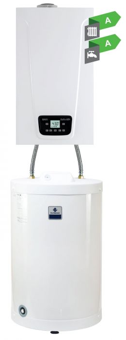 Kocioł gazowy kondensacyjny naścienny 26.1 kW DE DIETRICH DuoTec Compact E 1.24/SR 150 z podgrzewaczem c.w.u. SR150 | A7722080150