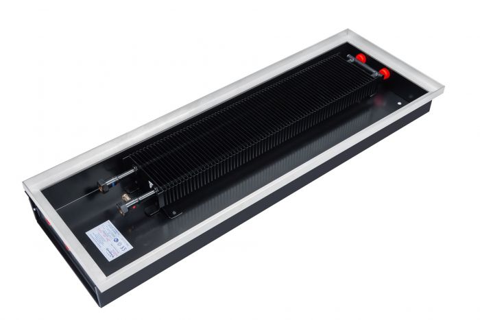 Grzejnik kanałowy DUO 100 x 900 mm RAL 9005 czarny mat