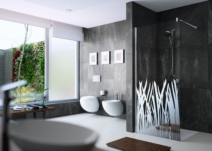 Ścianka HUPPE Design elegance SW 1000 1000 x 2000 mm srebrna matowa szkło hartowane przezroczyste z powłoką Anti-Plaque | 8E1103087322