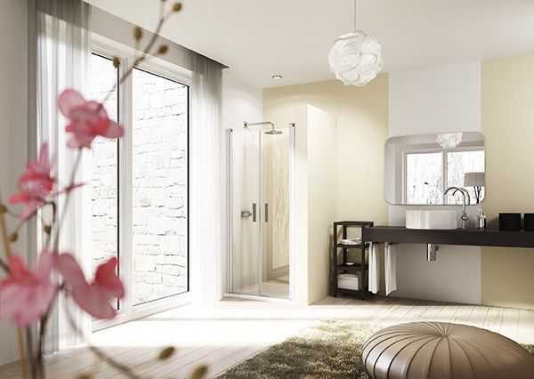 Drzwi wahadłowe HUPPE Design elegance 800 x 2000 mm chrom eloxal szkło hartowane przezroczyste z powłoką Anti-Plaque | 8E1304092322
