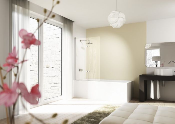 Parawan HUPPE Design elegance strona lewa 1200 x 1500 mm biały szkło hartowane przezroczyste z powłoką Anti-Plaque | 8E2302055322