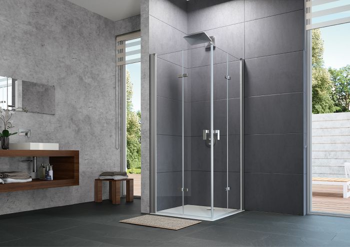 Drzwi HUPPE Design pure strona prawa 700 x 1900 mm białe szkło hartowane popielate bez powłoki | 8P0901055301