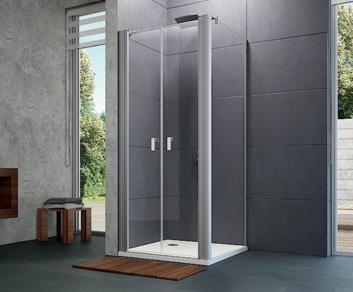Ścianka boczna HUPPE Design elegance SWK 750 750 x 1750 mm srebrna matowa szkło hartowane brązowe bez powłoki | 8P1516087341