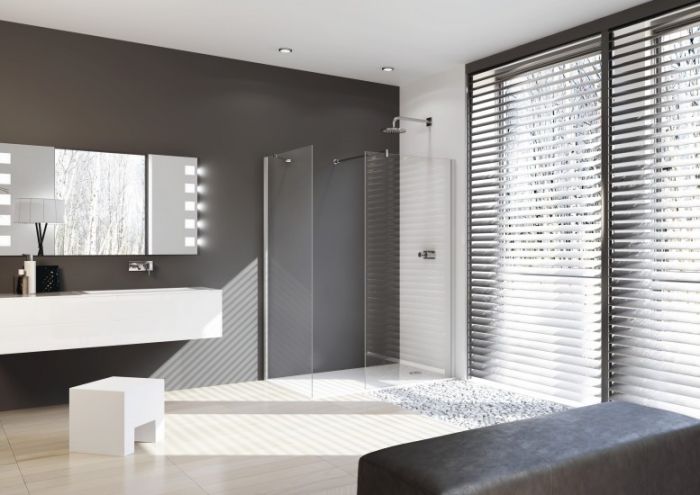 Ścianka boczna wolnostojąca HUPPE Design pure SW 750 750 x 2000 mm chrom eloxal szkło hartowane 6 mm przezroczyste z powłoką Anti-Plaque | 8P1113092322