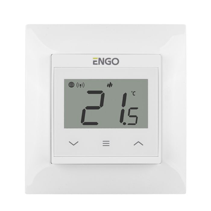 Regulator temperatury internetowy, Wi-Fi  do ramki 55x55, 230V, biały ENGO E55-W  | 932312952