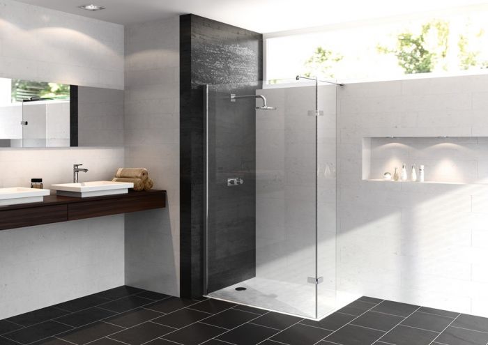 Ścianka HUPPE Enjoy pure strona prawa 1000 x 2000 mm biała szkło hartowane przezroczyste bez powłoki  | 4T1404055321