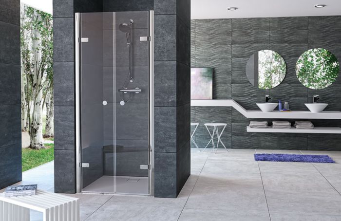 Drzwi wahdłowe HUPPE Enjoy pure 1200 x 2000 mm chrom eloxal szkło hartowane przezroczyste z powłoką Anti-Plaque | 4T2405092322800