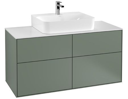 Szafka podumywalkowa wisząca 1200 x 501 x 603 mm olive matt lacquer 4 szuflady z powierzchnią niepoślizgową VILLEROY & BOCH Finion | F13100GM