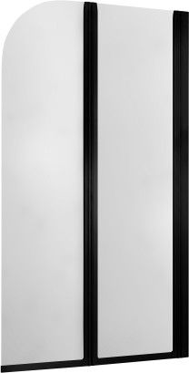 Parawan 2-elementowy ARMATURA KRAKÓW MODERN 1 810 - 820 mm x 1400 mm czarny szkło hartowane przezroczyste | 17006941P