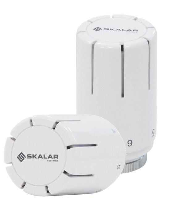 Głowica termostatyczna SKALAR do współpracy ze wszystkimi zaworami posiadającymi gwint przyłączeniowy M30x1,5 i wymiar zamknięcia zaworu 11,5mm M30x1,5 GW biała