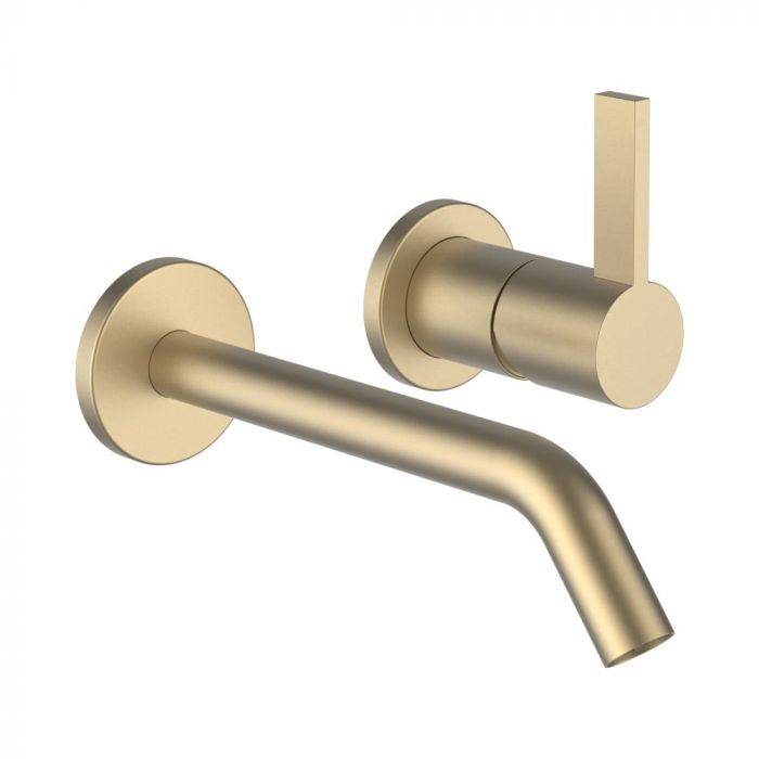 Bateria umywalkowa ścienna podtynkowa ROCA KARTELL 1-uchwytowa 2-otworowa szczotkowany złoty | H3113360831201