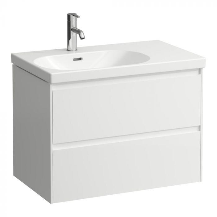 Szafka podumywalkowa do umywalki LUA z niecką prawej strony 817086 wisząca 735 x 450 x 515 mm biała połysk 2 szuflady ROCA LANI | H4035921122611