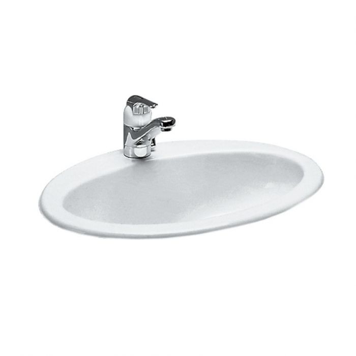 Umywalka ceramiczna ROCA INDOVA blatowa owalny z otworem 570 x 450 x 12 mm biała  | H8113910000001